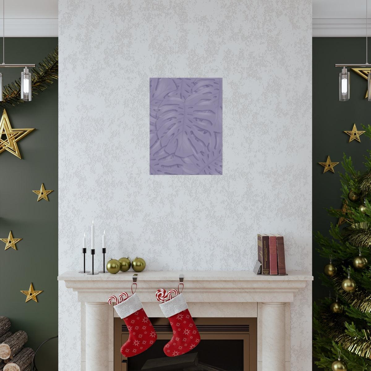 Violet Monstera Botanical Print – Unframed Wall Art
