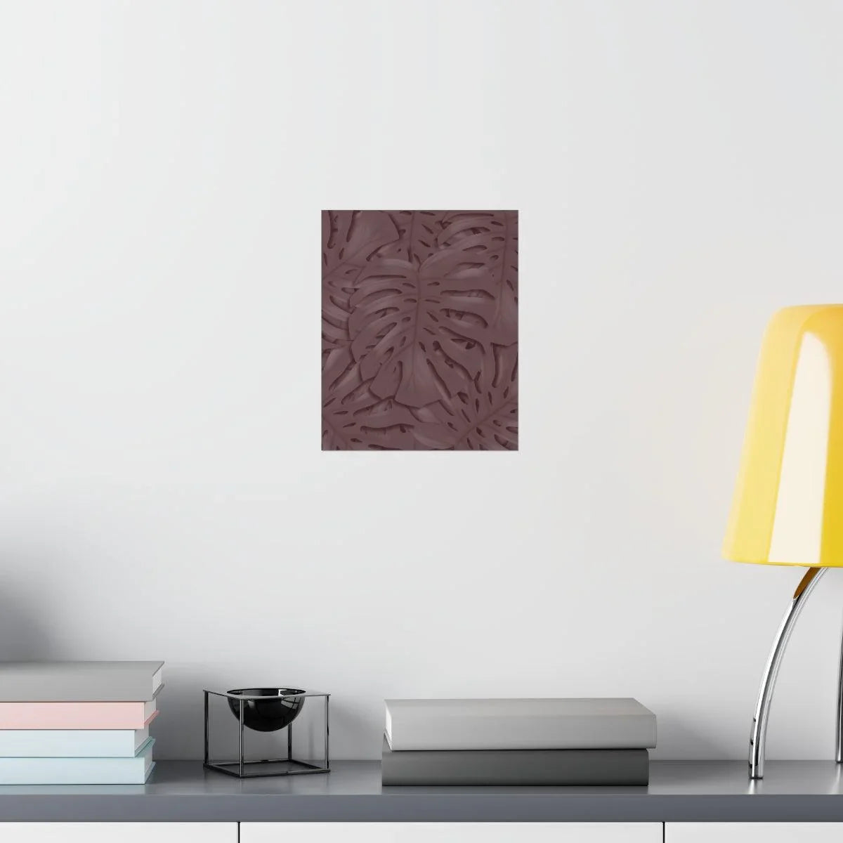 Merlot Monstera Botanical Print – Unframed Wall Art