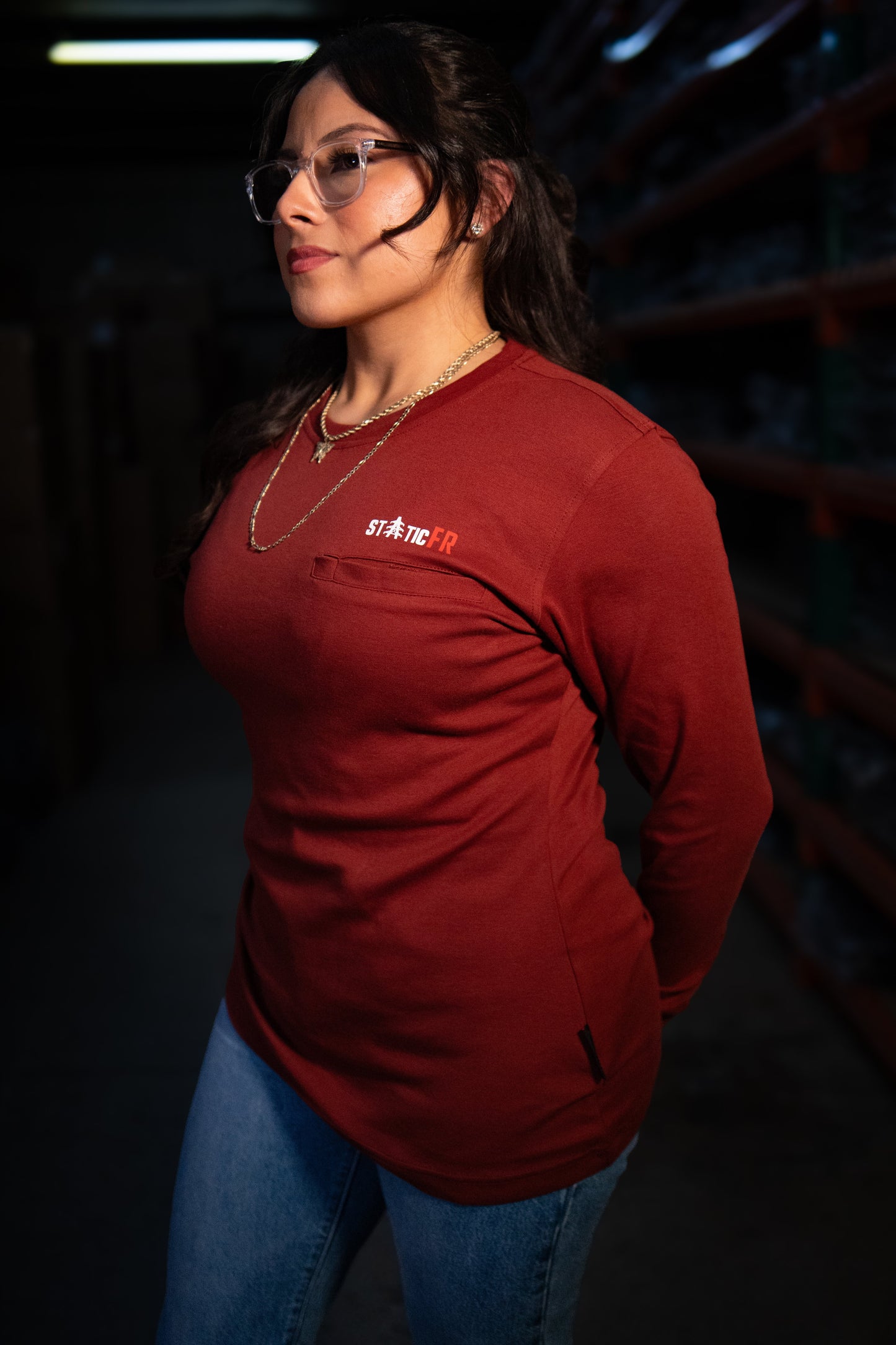 FR Women's Crew Neck - Wine Red