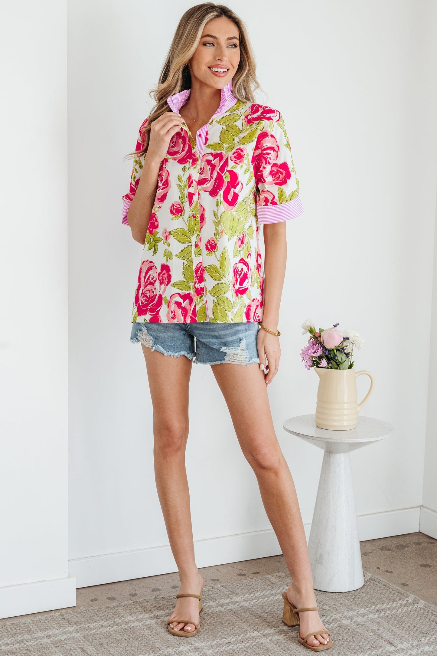 Rebekah Collar Short Sleeve Shirt