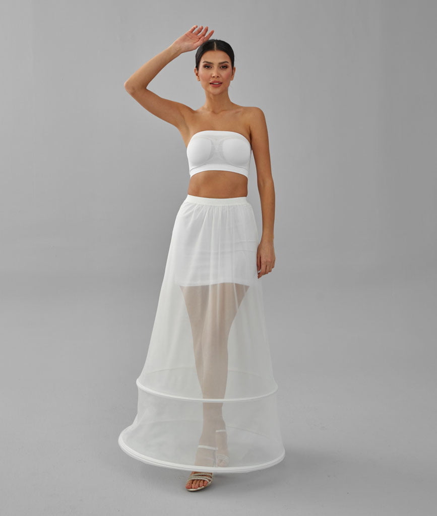 Two Hoop Skirt , A-line Wedding Dress Underskirt, White Petticoat