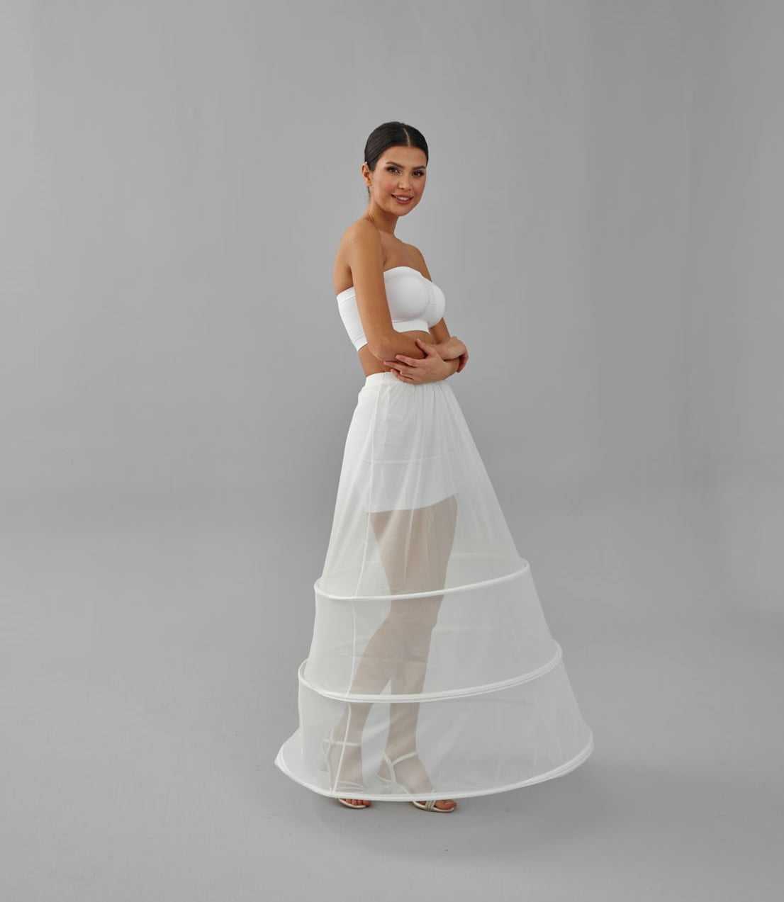 A-line Wedding Dress Underskirt, White Petticoat Skirt, Wide Hoop Skirt