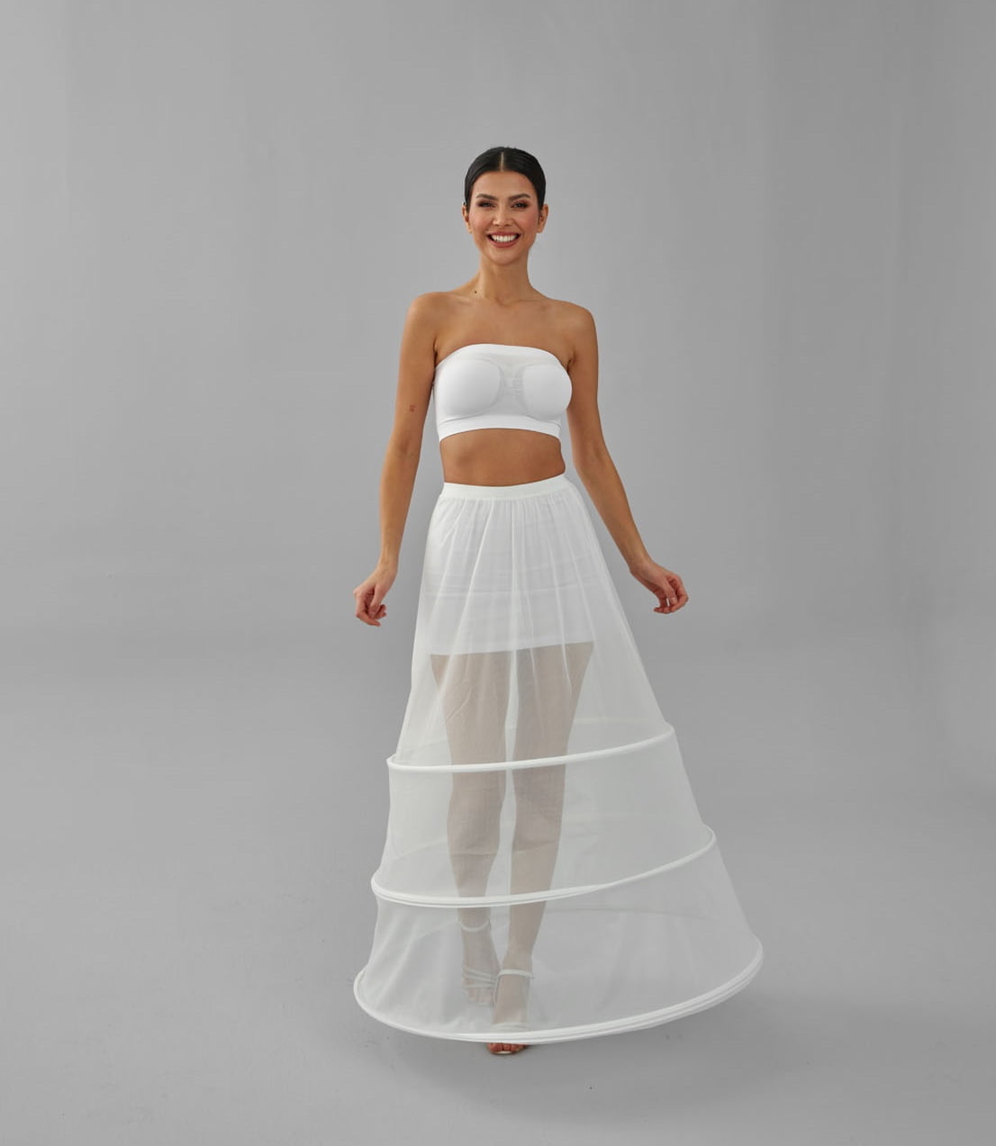 A-line Wedding Dress Underskirt, White Petticoat Skirt, Wide Hoop Skirt