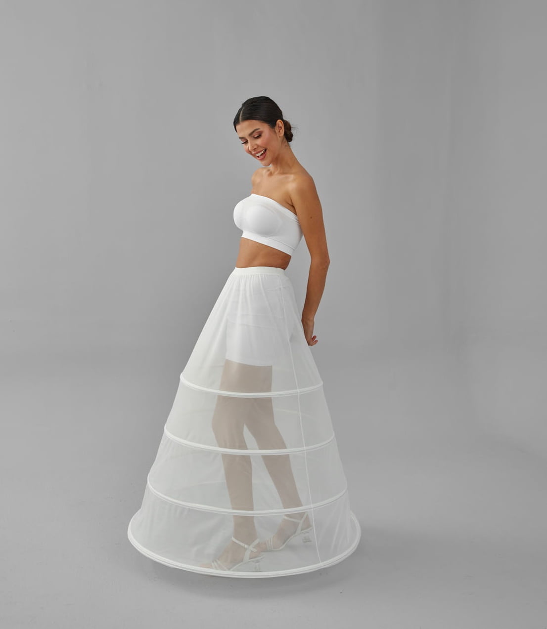 Charming White Petticoat for Wedding Gown, Four Hoop Skirt