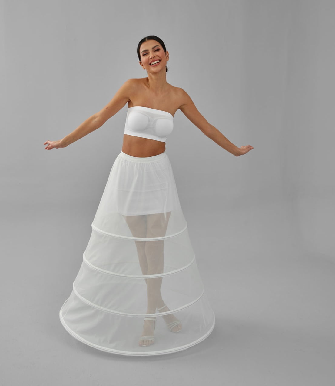 Charming White Petticoat for Wedding Gown, Four Hoop Skirt
