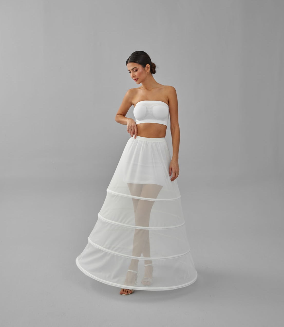 Charming White Petticoat for Wedding Gown, Four Hoop Skirt