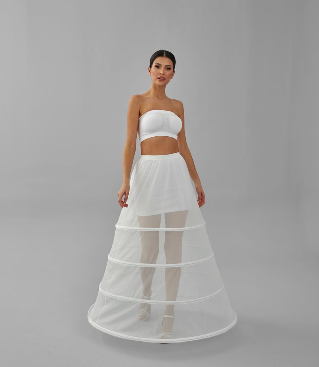 Charming White Petticoat for Wedding Gown, Four Hoop Skirt