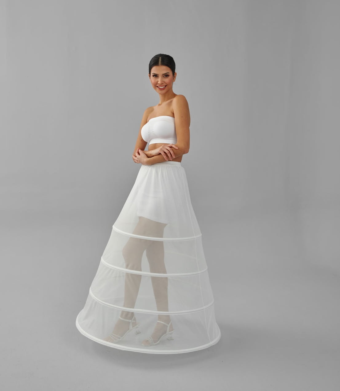 Charming White Petticoat for Wedding Gown, Four Hoop Skirt