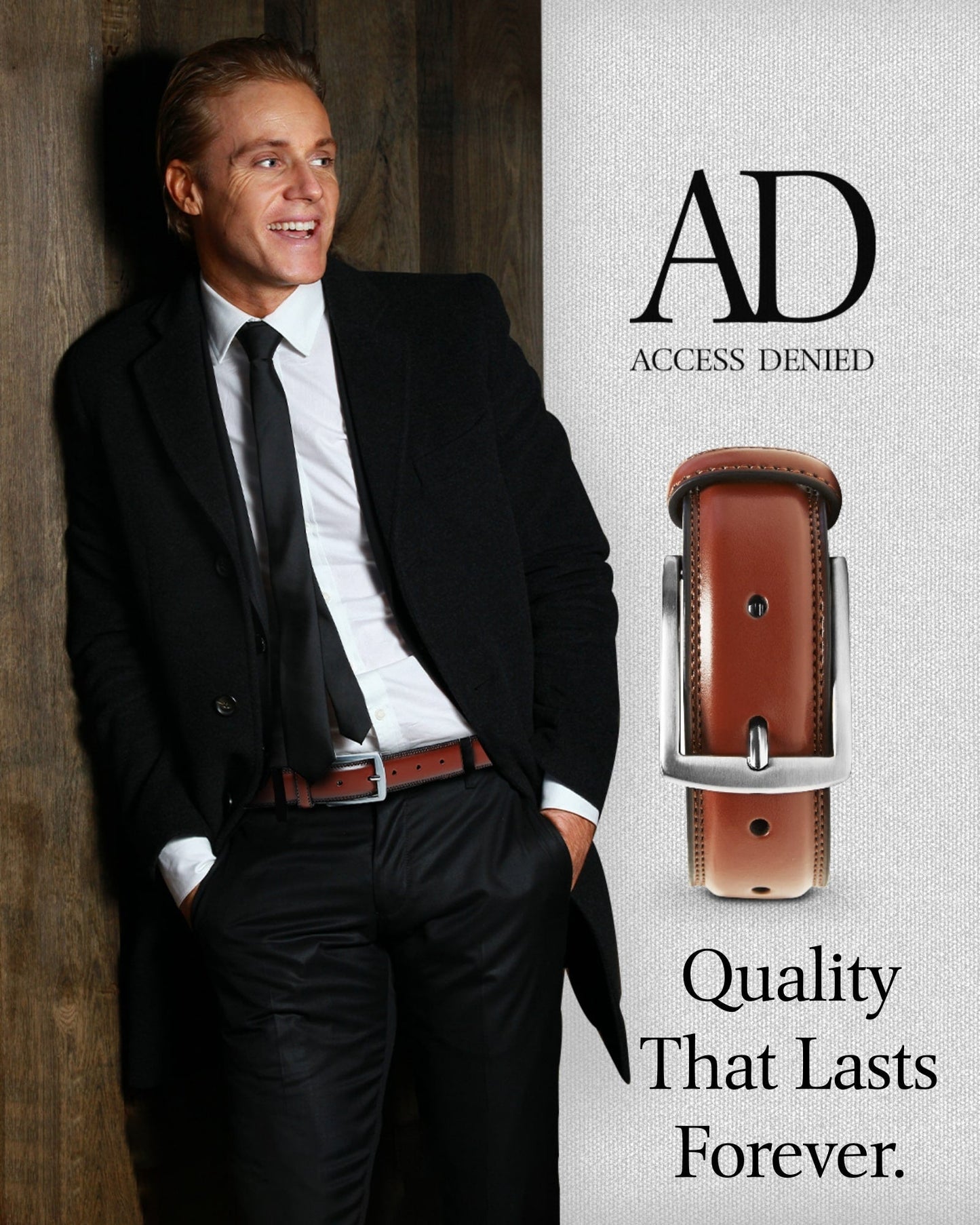 Genuine Leather Belt for Men – Zinc Alloy Buckle, 1.25" Strap