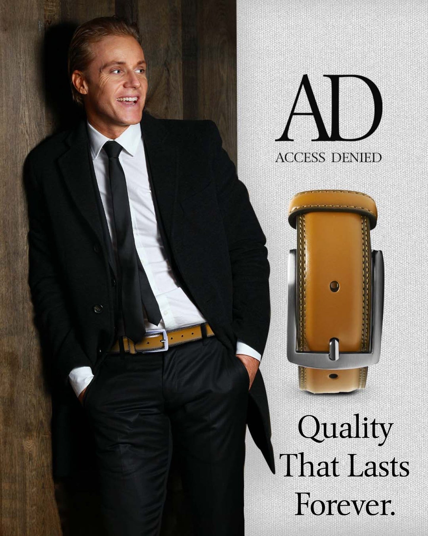 Genuine Leather Belt for Men – Zinc Alloy Buckle, 1.25" Strap