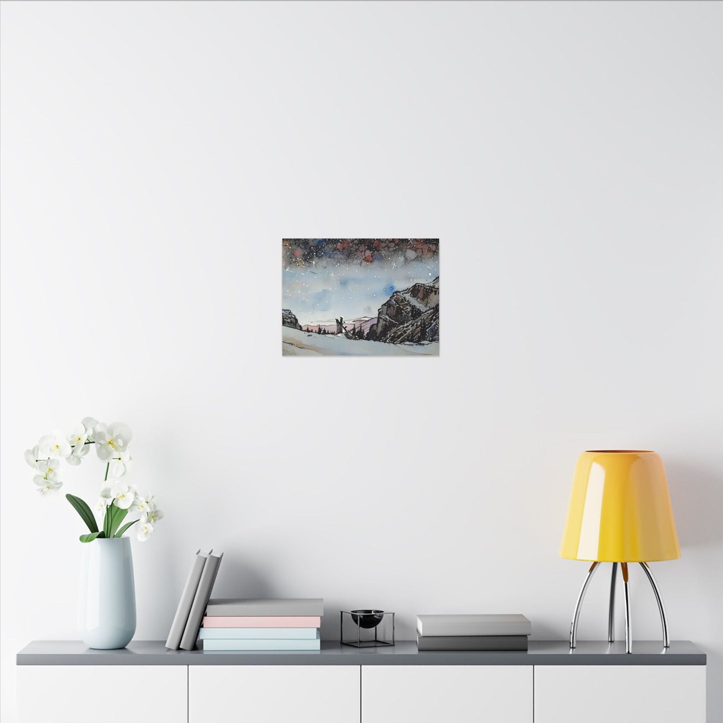 Scenic Canvas Wall Art, Mountain Landscape Decor, Starry Night Artwork, Nature Lover Gift, Home Interior Accent, Holiday Decoration