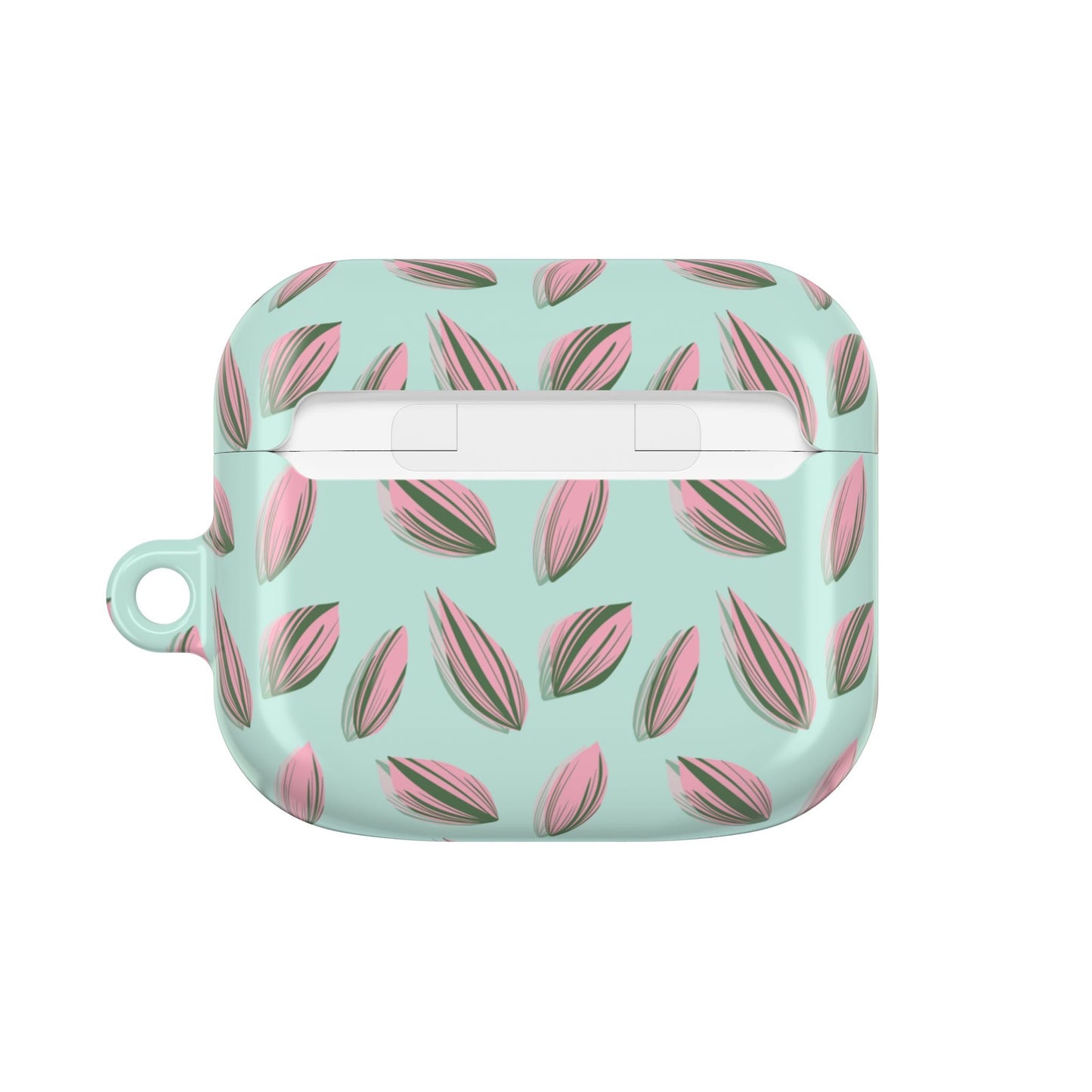 Tradescantia Nanouk Pattern Earbud Case – Slim Protective Cover With Carabiner