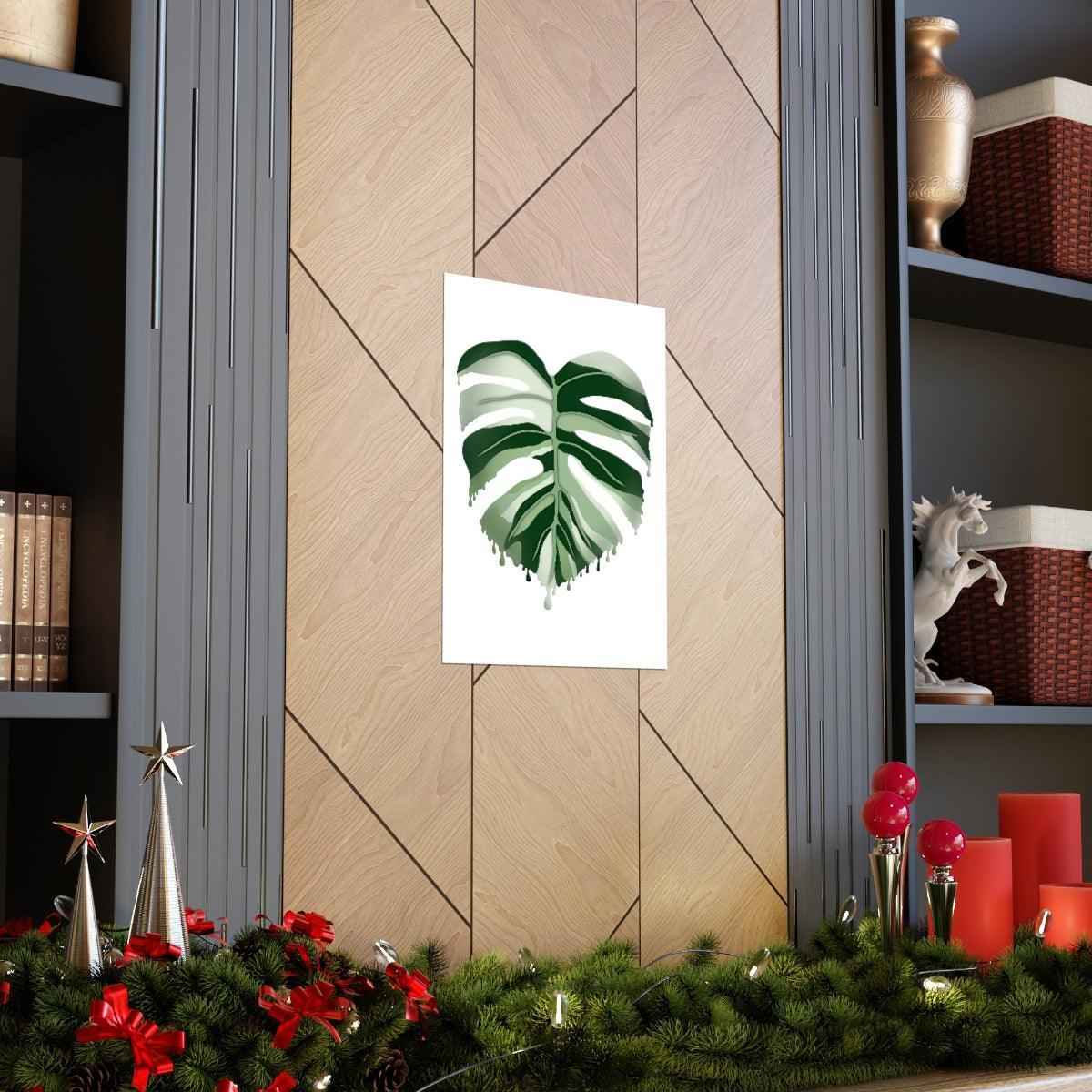 Melting Monstera Albo Botanical Print – Unframed Wall Art