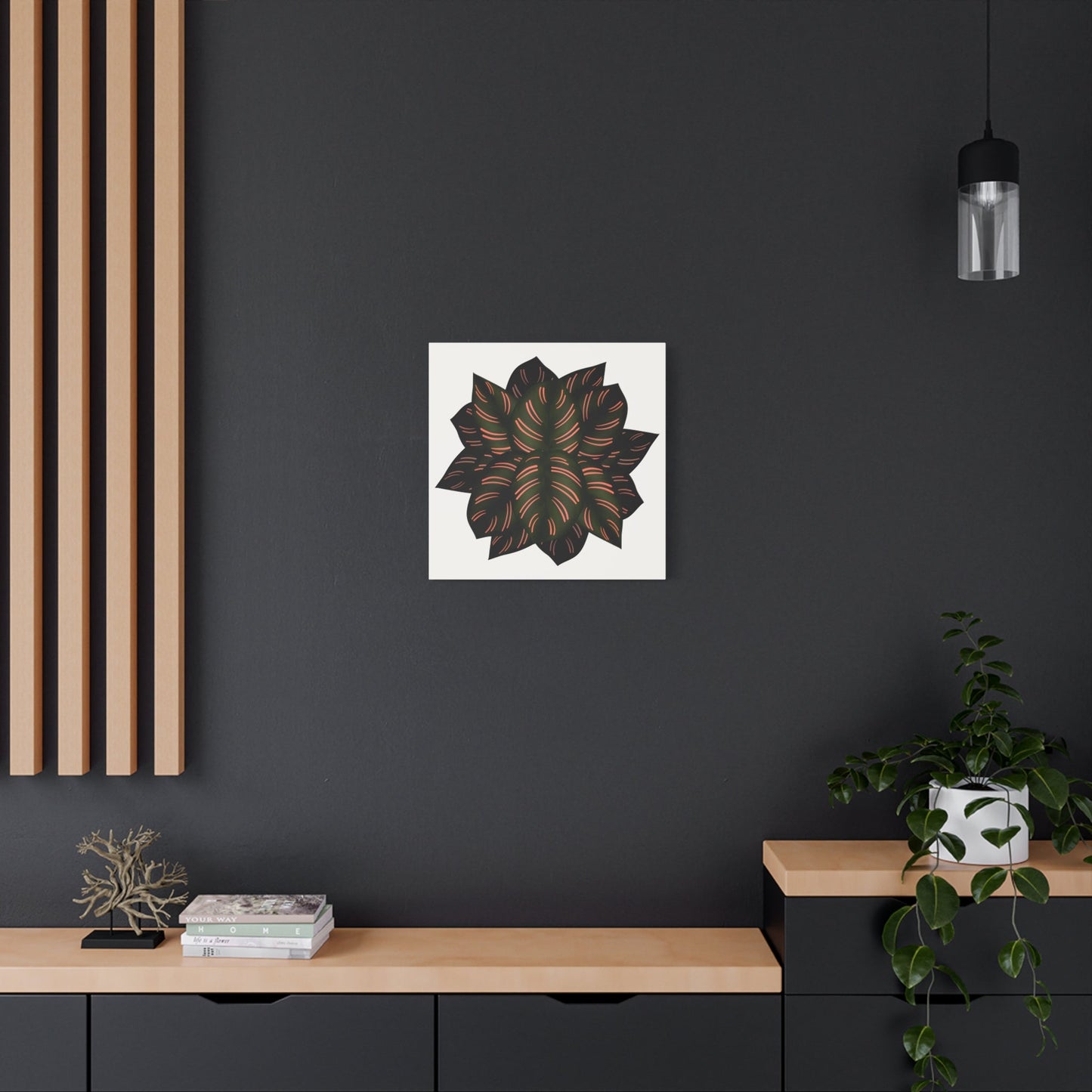 Calathea Pinstripe Canvas Print – Botanical Wall Art