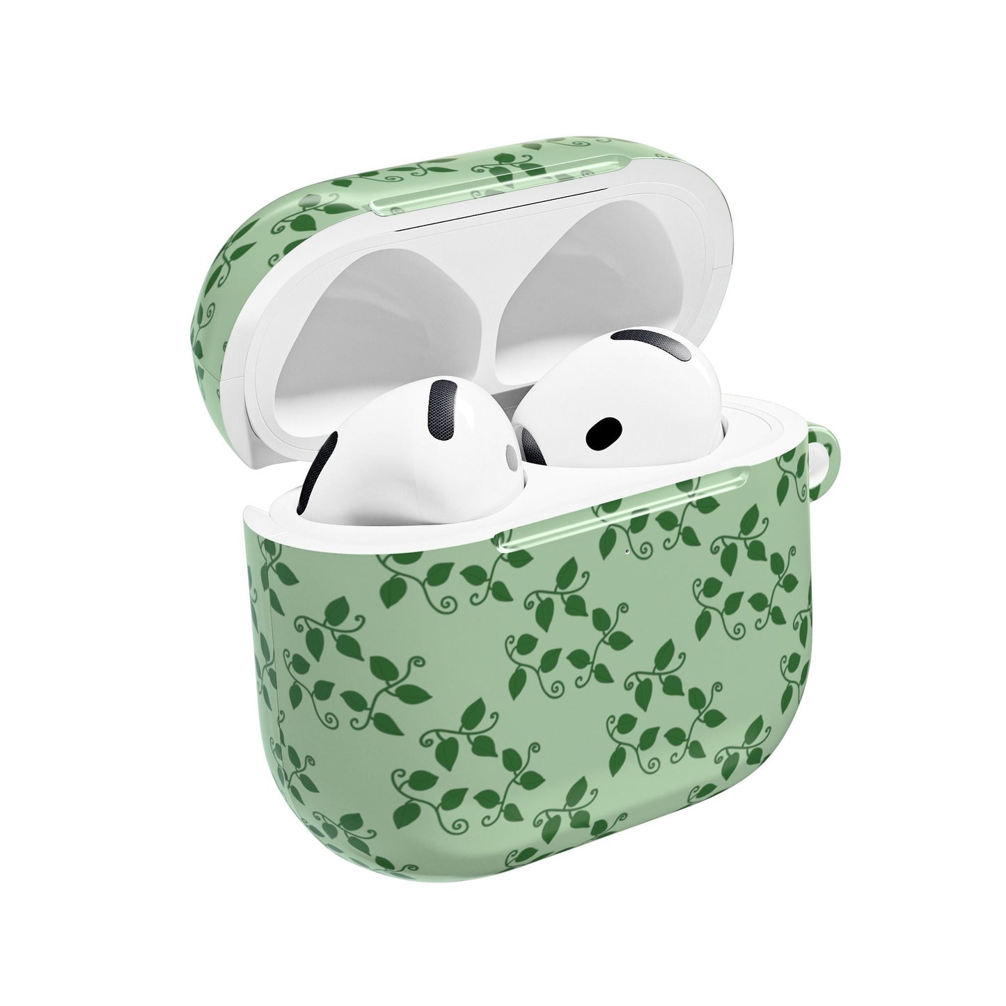 Pothos Pattern Earbud Case – Slim Protective Cover With Carabiner