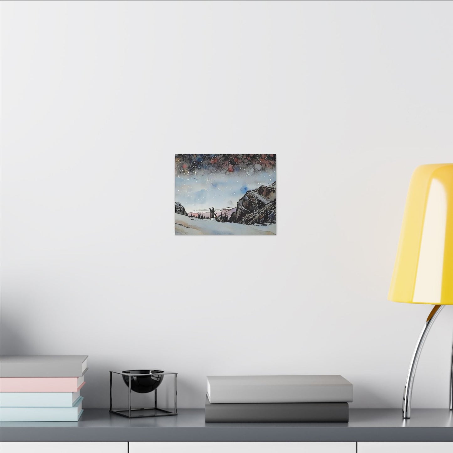 Scenic Canvas Wall Art, Mountain Landscape Decor, Starry Night Artwork, Nature Lover Gift, Home Interior Accent, Holiday Decoration