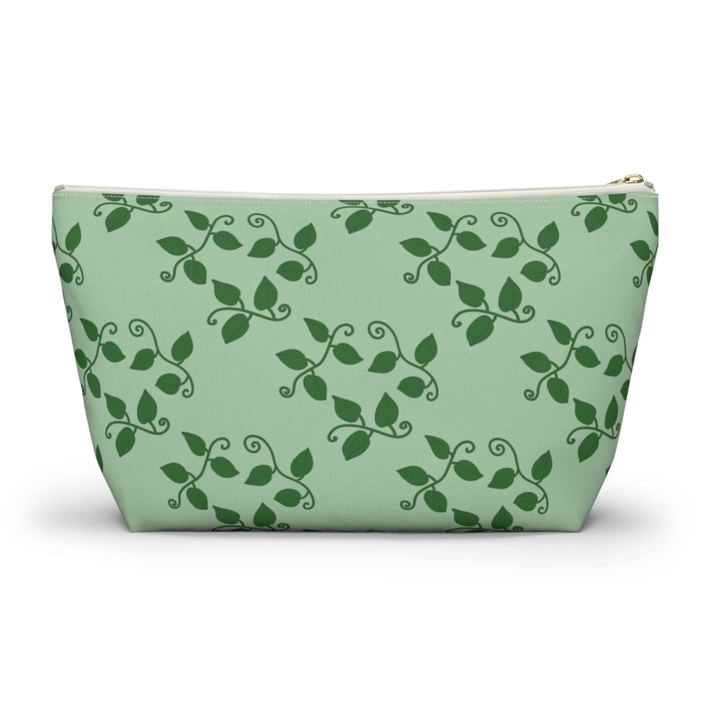 Pothos Pattern Accessory Pouch – Zippered Catch-All With T-Bottom