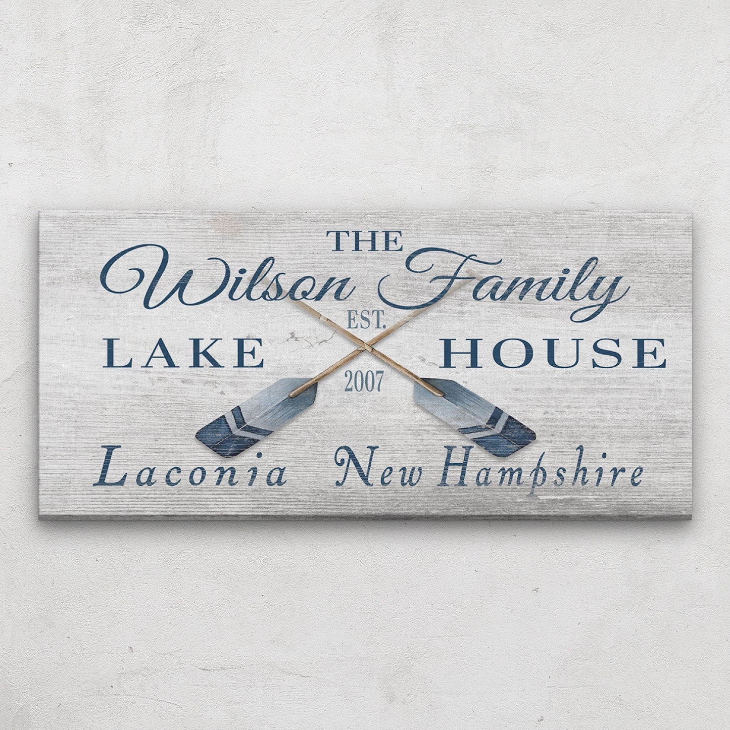 Longitude Latitude Personalized Coordinates Sign, With, Rustic Oars Paddles