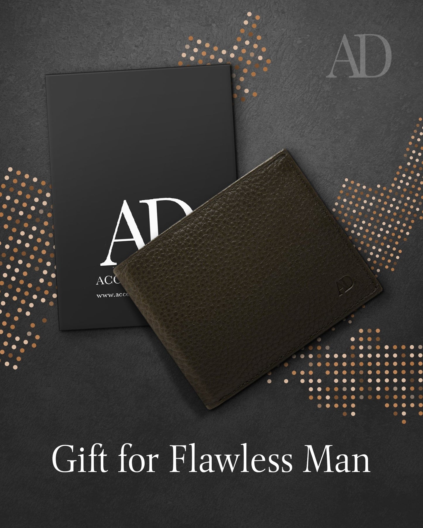 Genuine Leather Bifold Wallet – Flip-Up ID Window, RFID Blocking