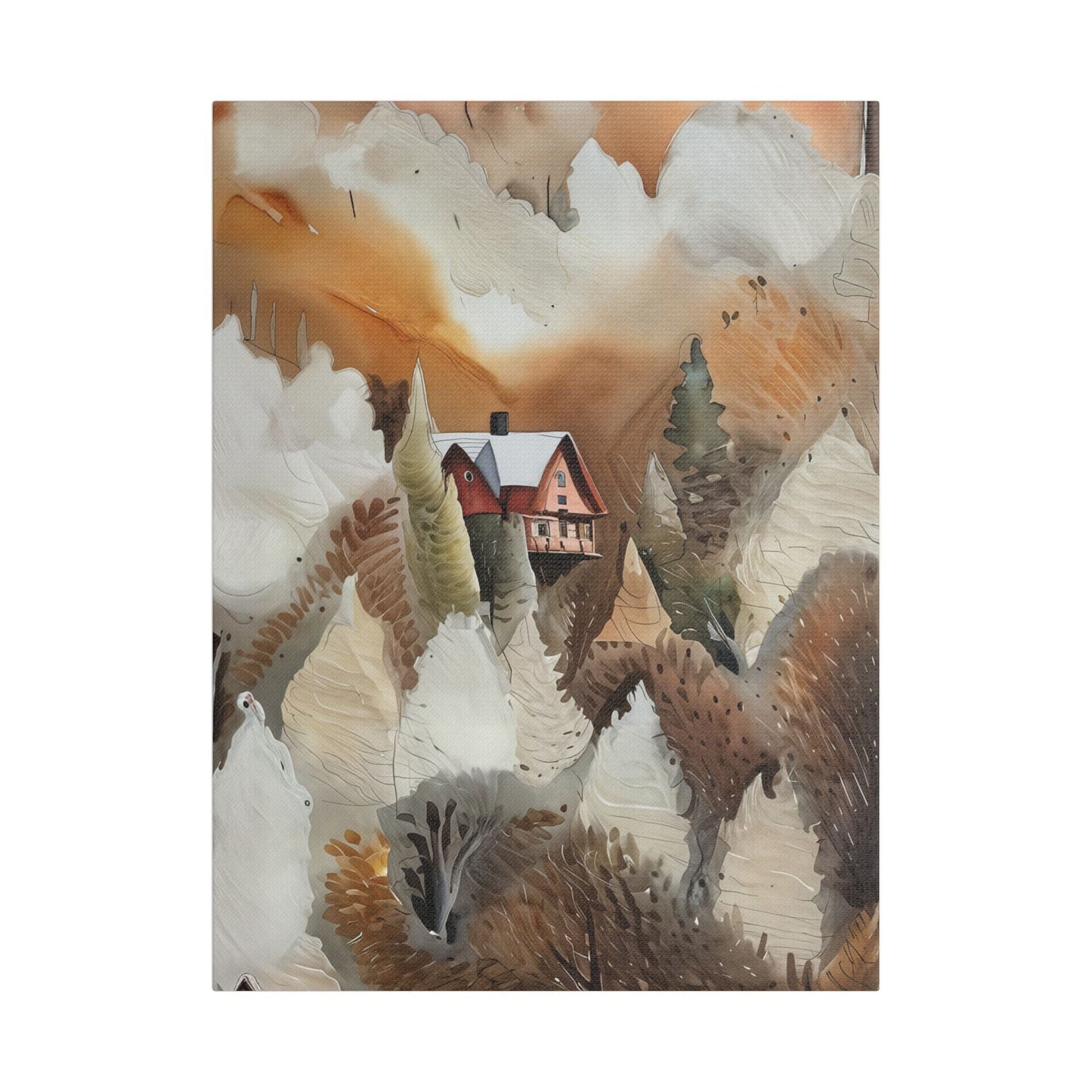 Autumn Landscape Art Print, Cozy Home Decor, Rustic Wall Art, Gift for Nature Lovers, Fall Decor, Housewarming Art