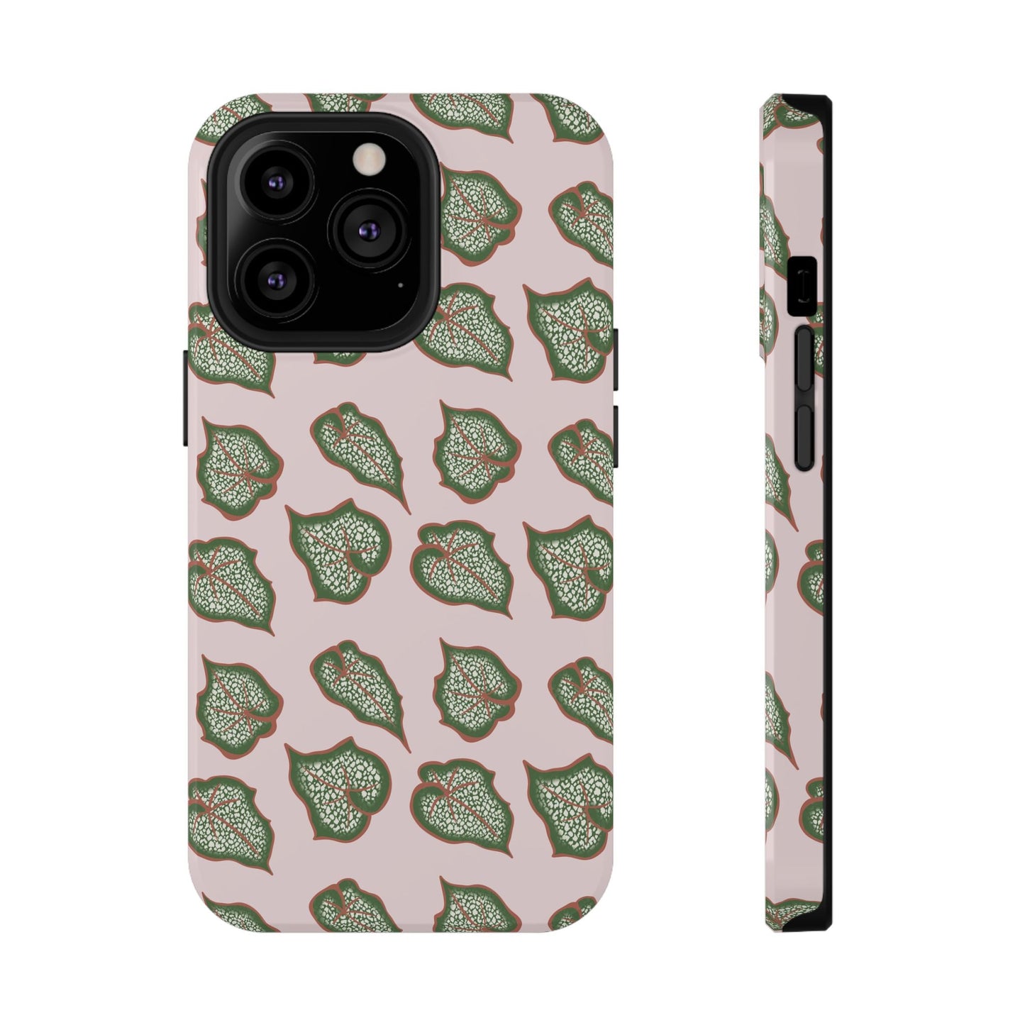 Begonia Pattern Phone Case – Dual Layer Protective Cover