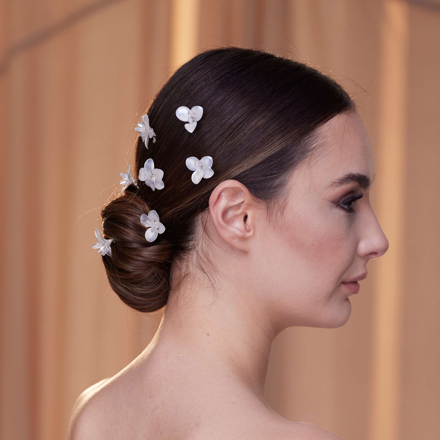 7-Piece Crystal Resin Flower Hair Pins