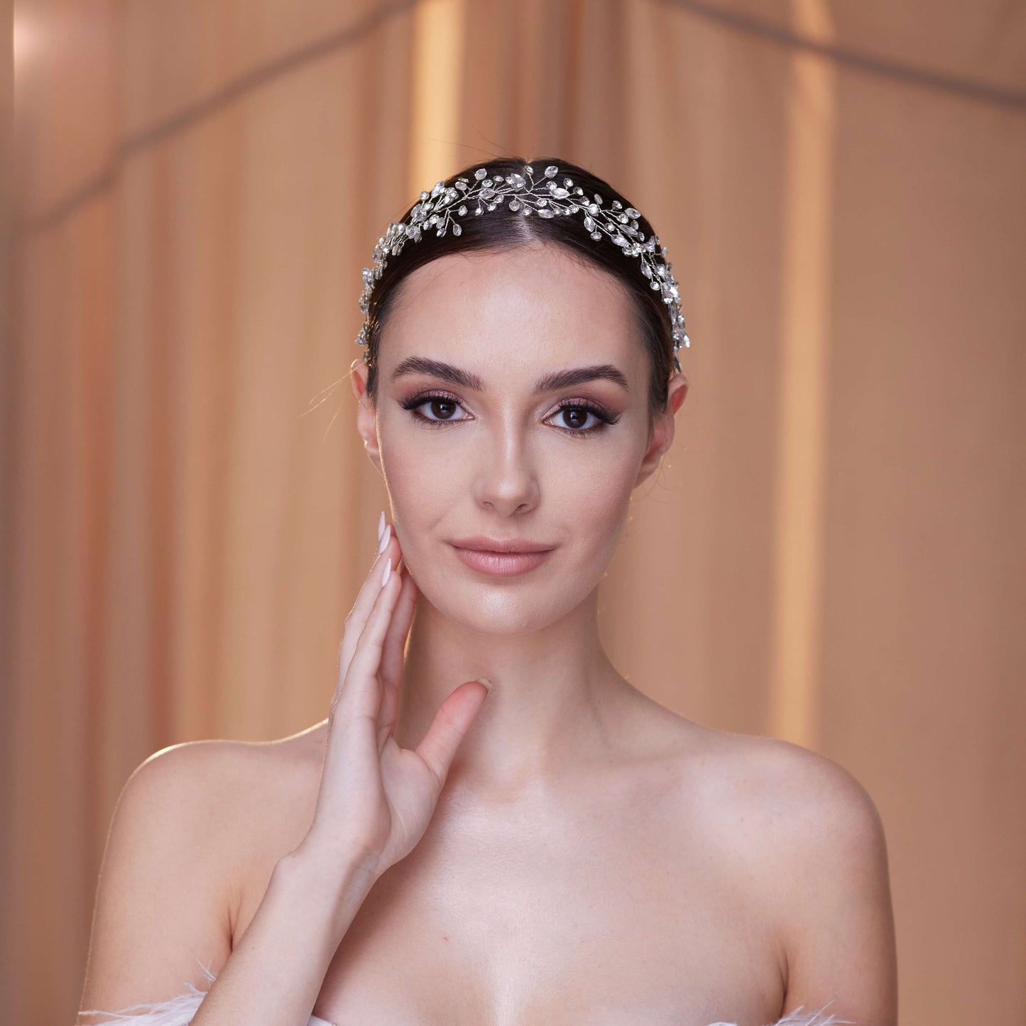 Delicate Crystal Bead and Rhinestone Hair Vine