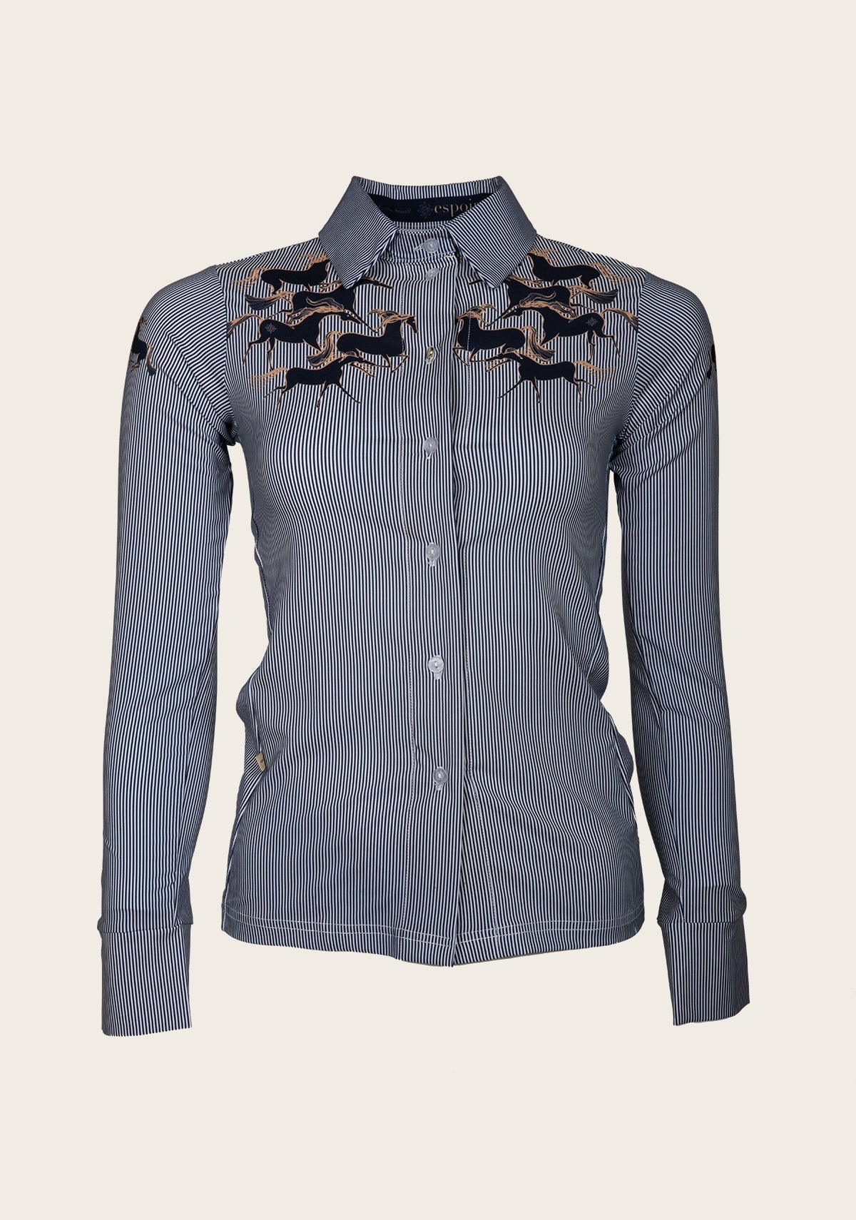 Running Horses Navy Ladies’ Sun Shirt