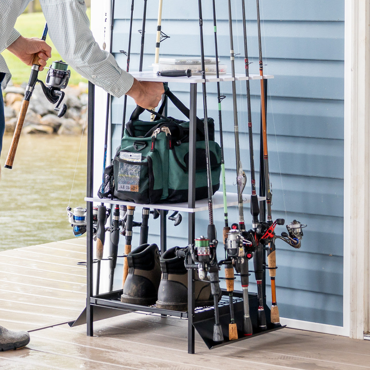 Tarpon Fishing Pole Stand | Holds up to 10 Rods