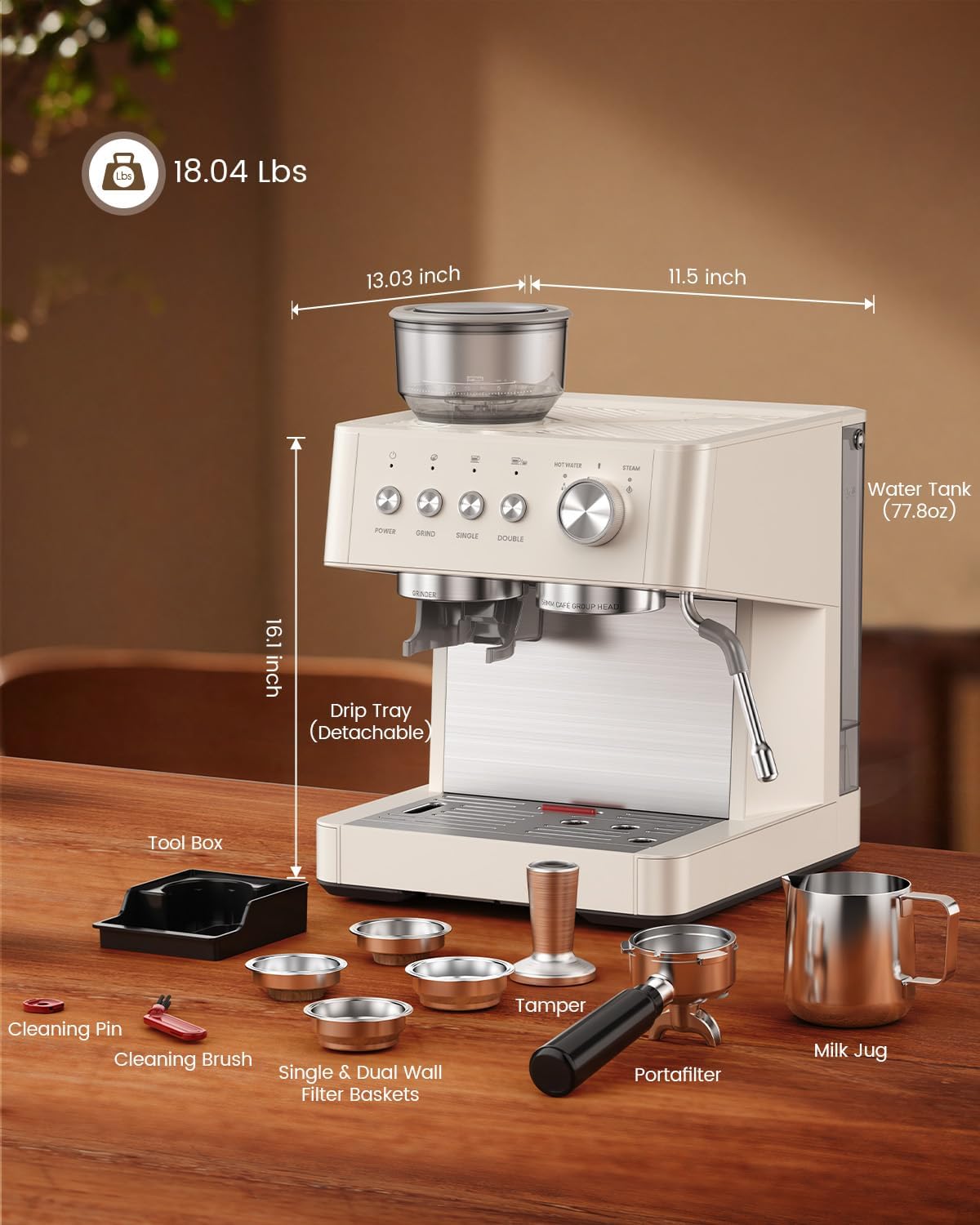 20 Bar Espresso Machines with Grinde CM8031