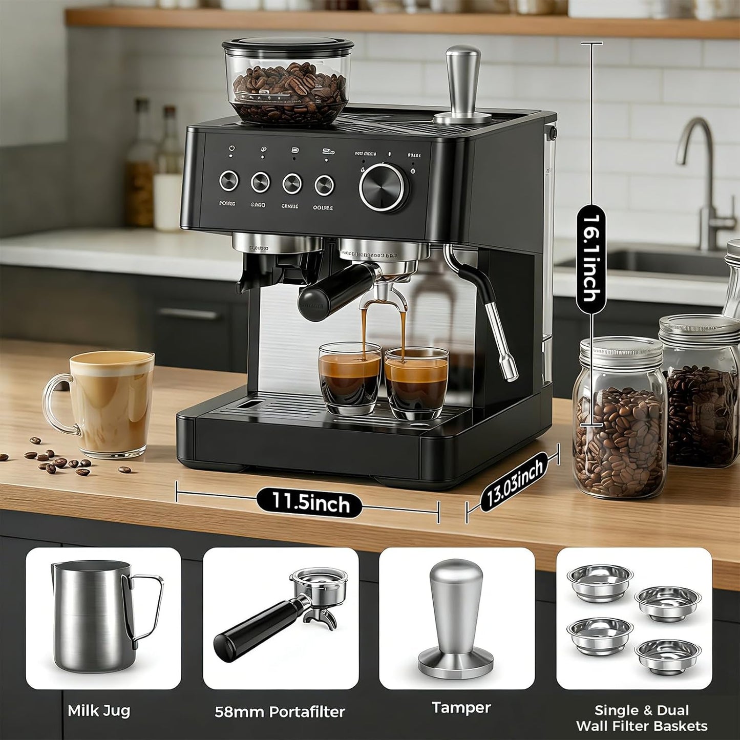 20 Bar Espresso Machines with Grinde CM8031