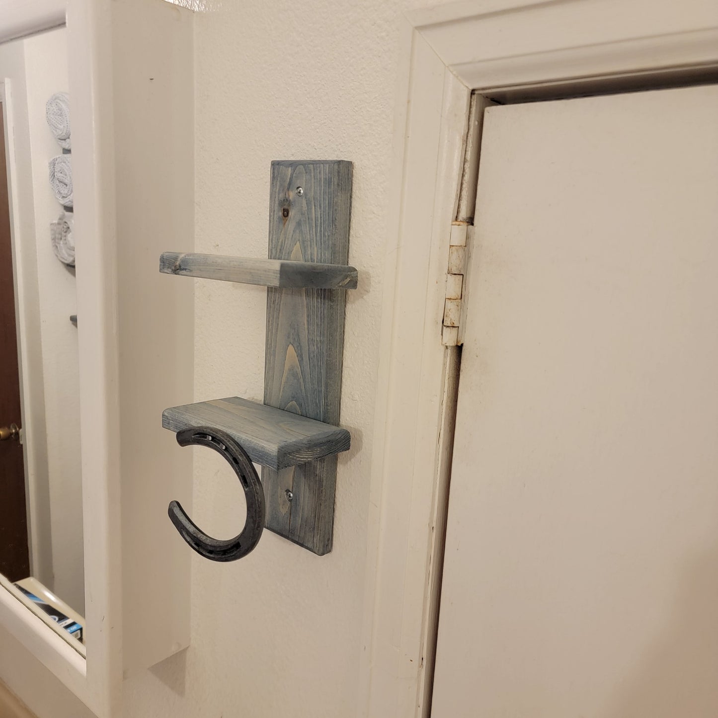 The Wrangler Hand Towel Rack: Single Horseshoe Series