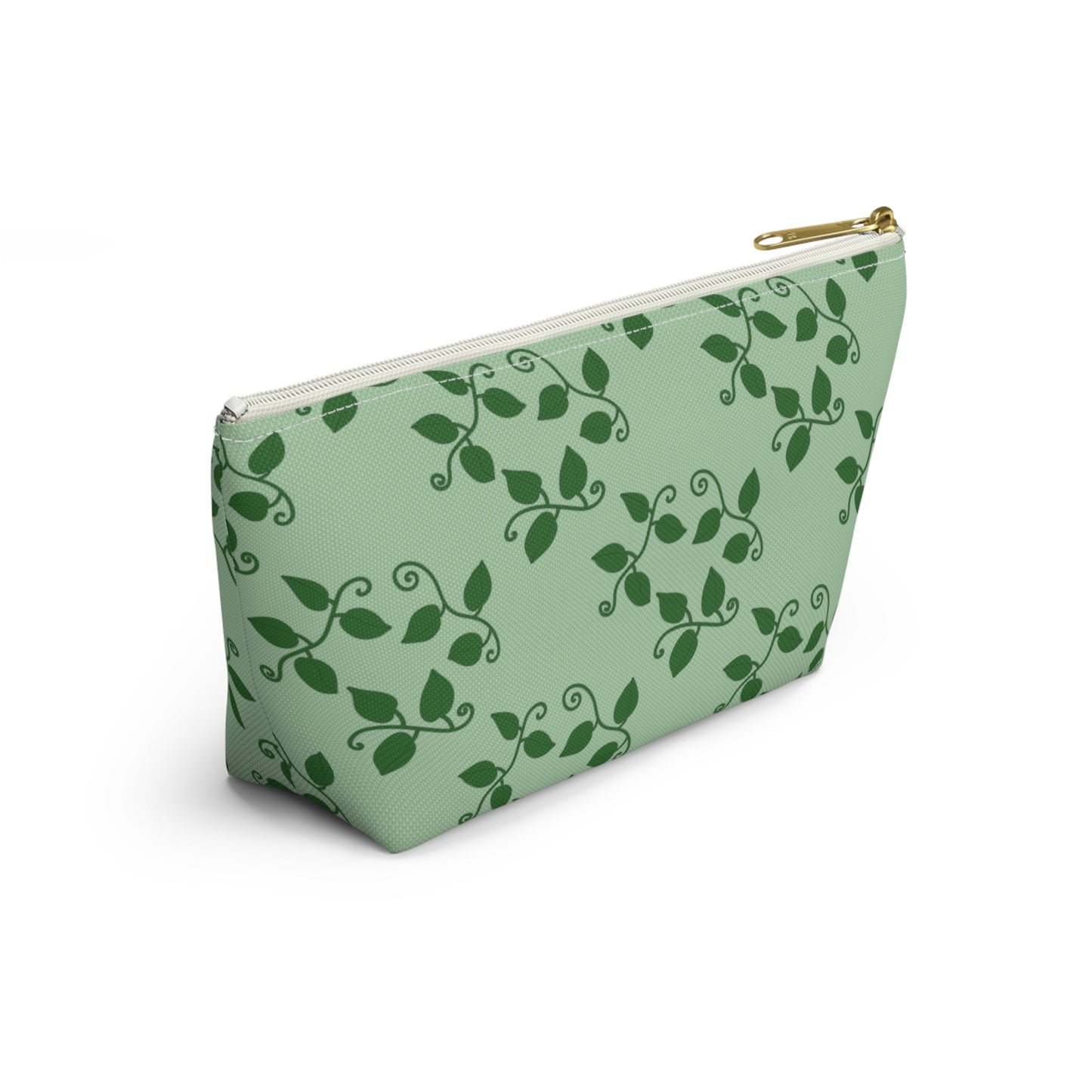 Pothos Pattern Accessory Pouch – Zippered Catch-All With T-Bottom