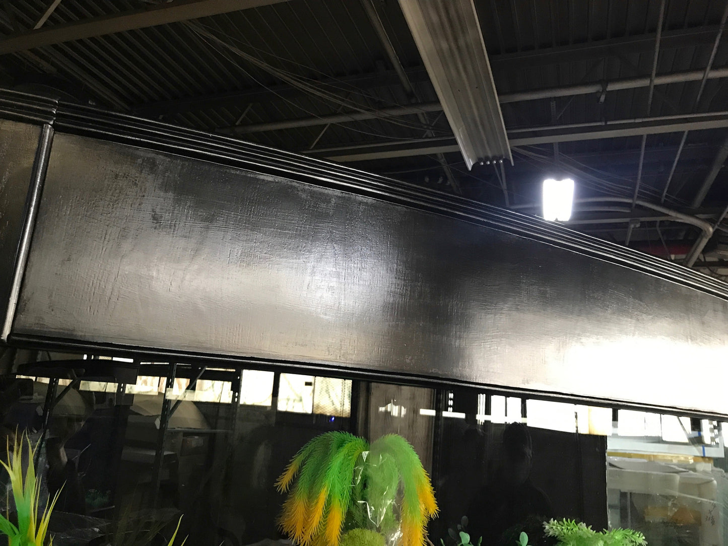 SLEEK 215 Gallon Seamless Glass Bowfront Reef-Ready Aquarium in Black Real Wood Furniture