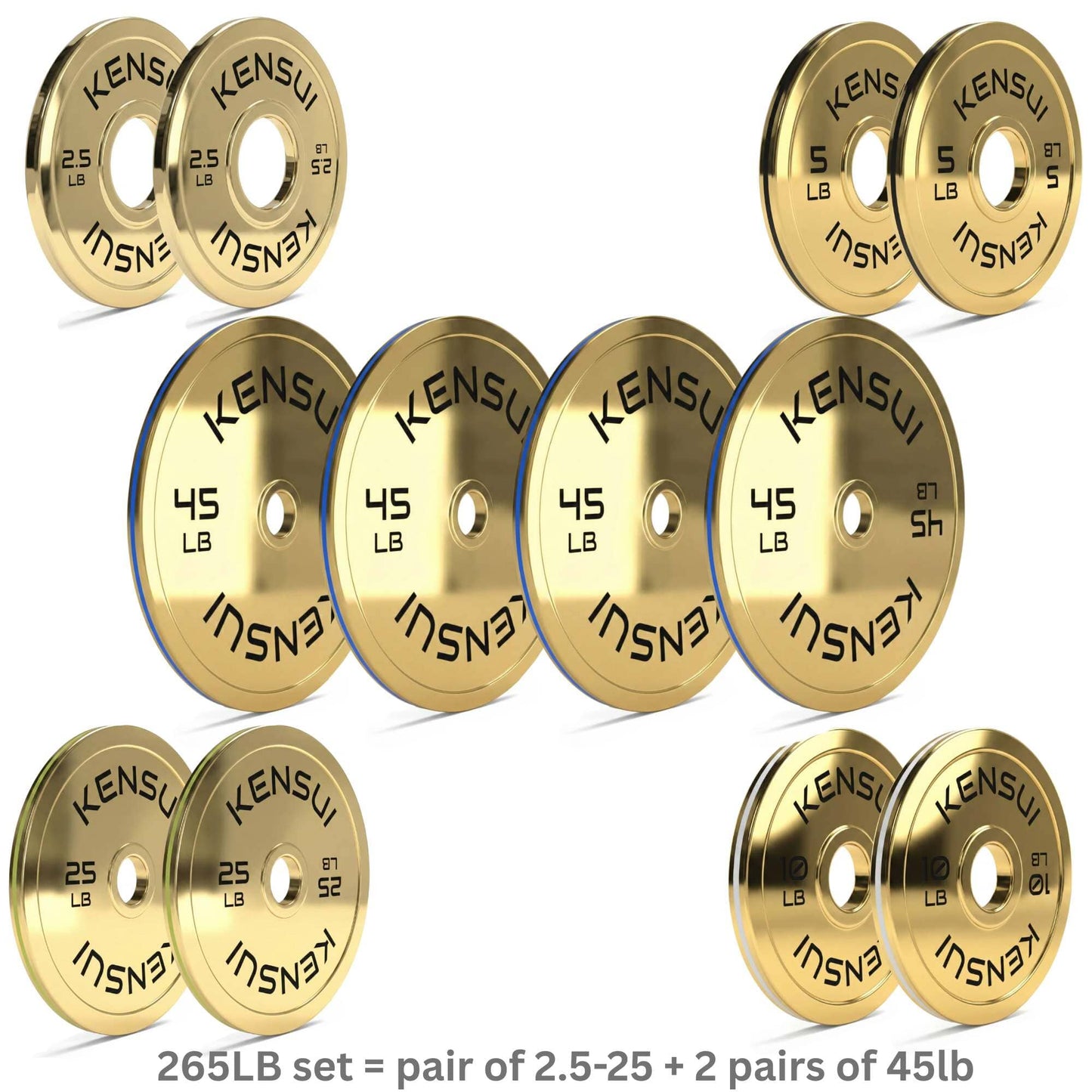 Calibrated Gold Weight Plates (LBS)