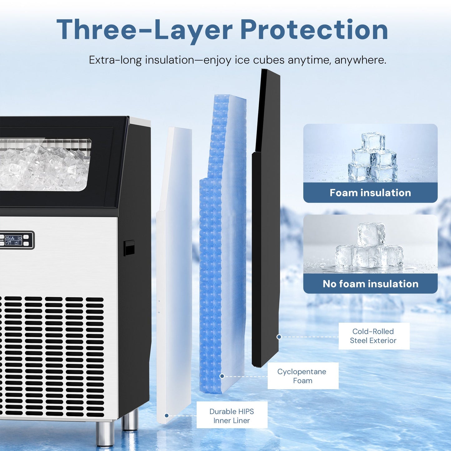 265LBS Freestanding Commercial Ice Maker