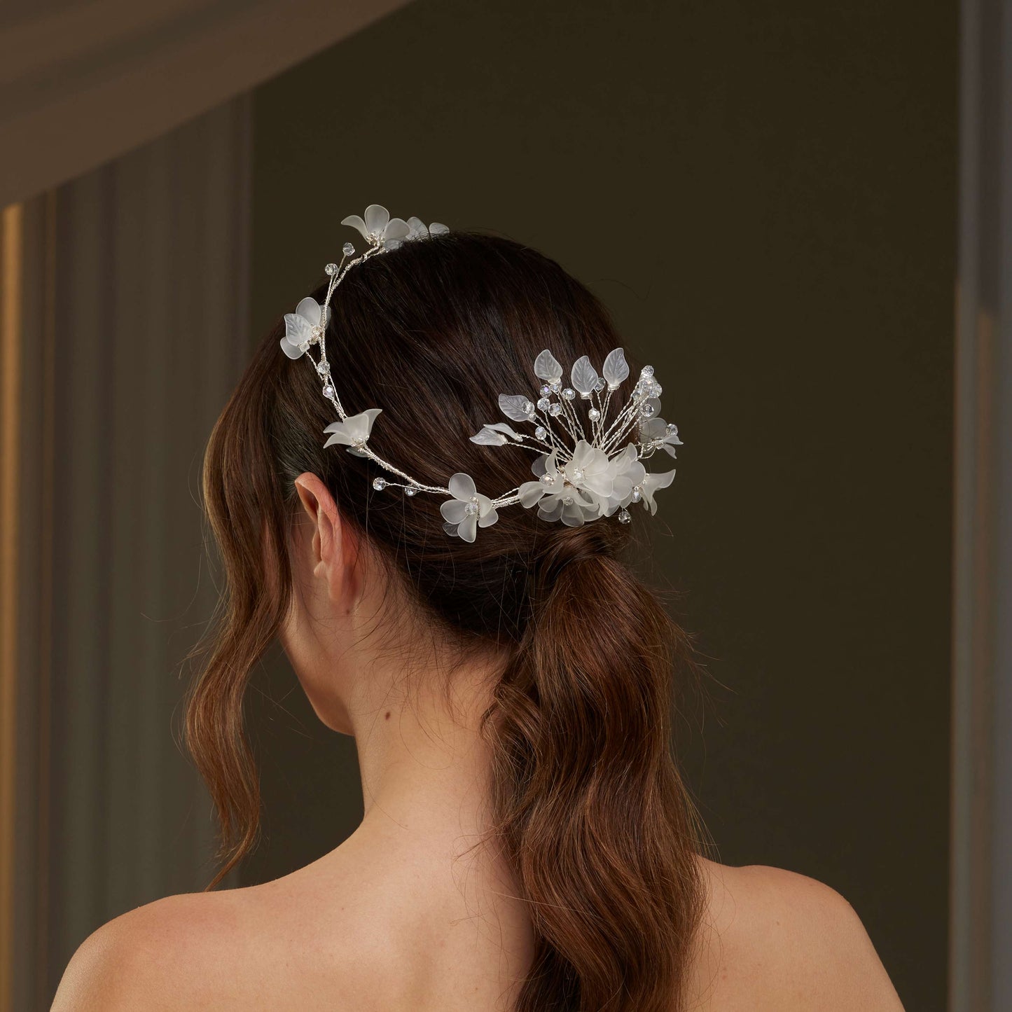 Elegant Crystal Beaded Floral Hair Comb
