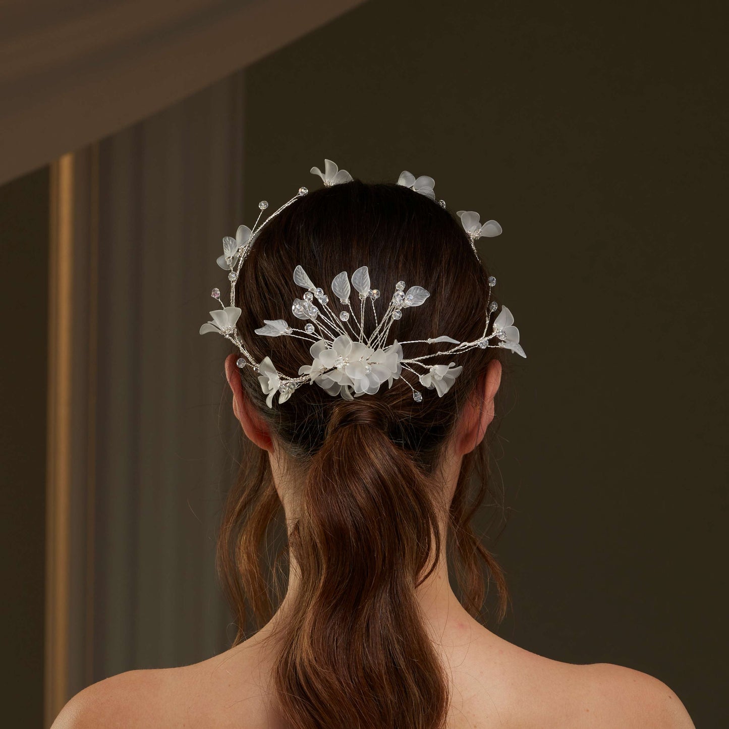 Elegant Crystal Beaded Floral Hair Comb