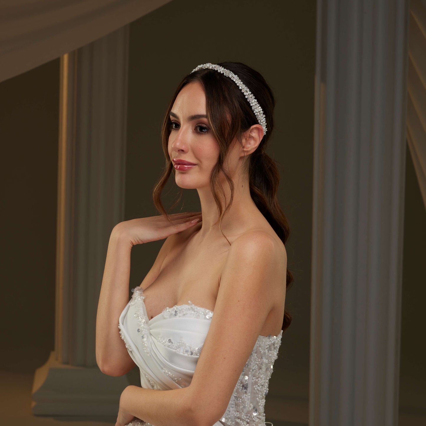 Pearl and Crystal Halo Band