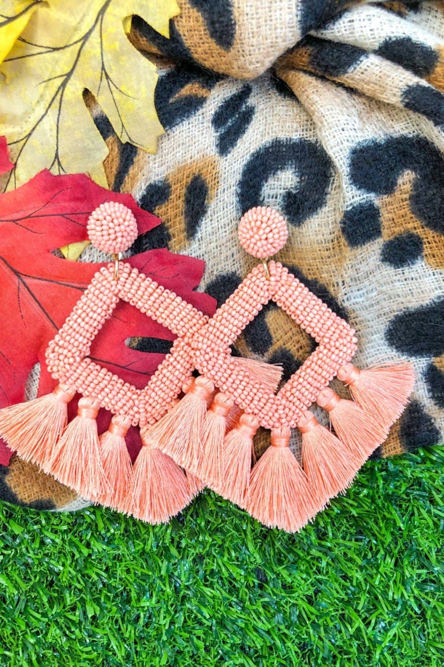 Hot Pink Ellie Fringe Drop Earrings