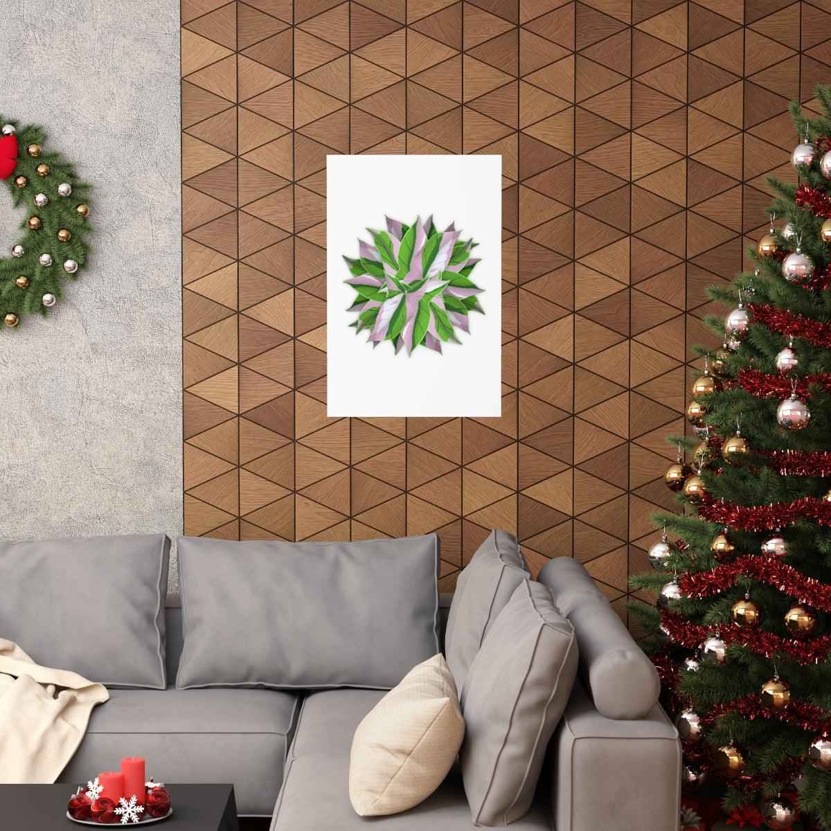 Syngonium Tricolor Pattern Botanical Print – Unframed Wall Art