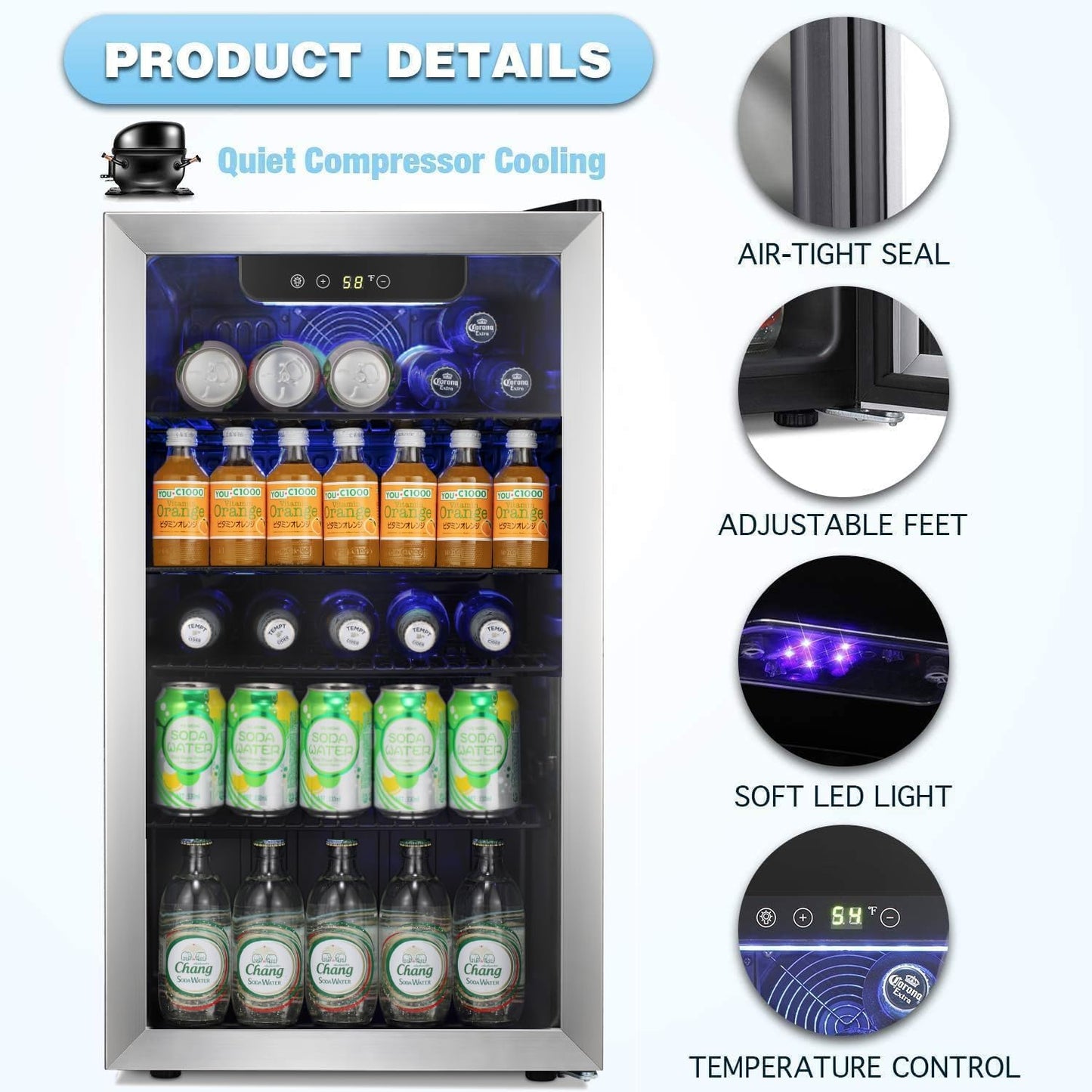 3.2 cu.ft Wine Cooler/Cabinet Beverage Refrigerator W5899H