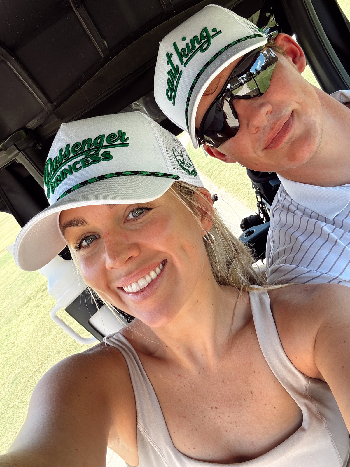 Couples Golf Hat - White Vintage Trucker Hat
