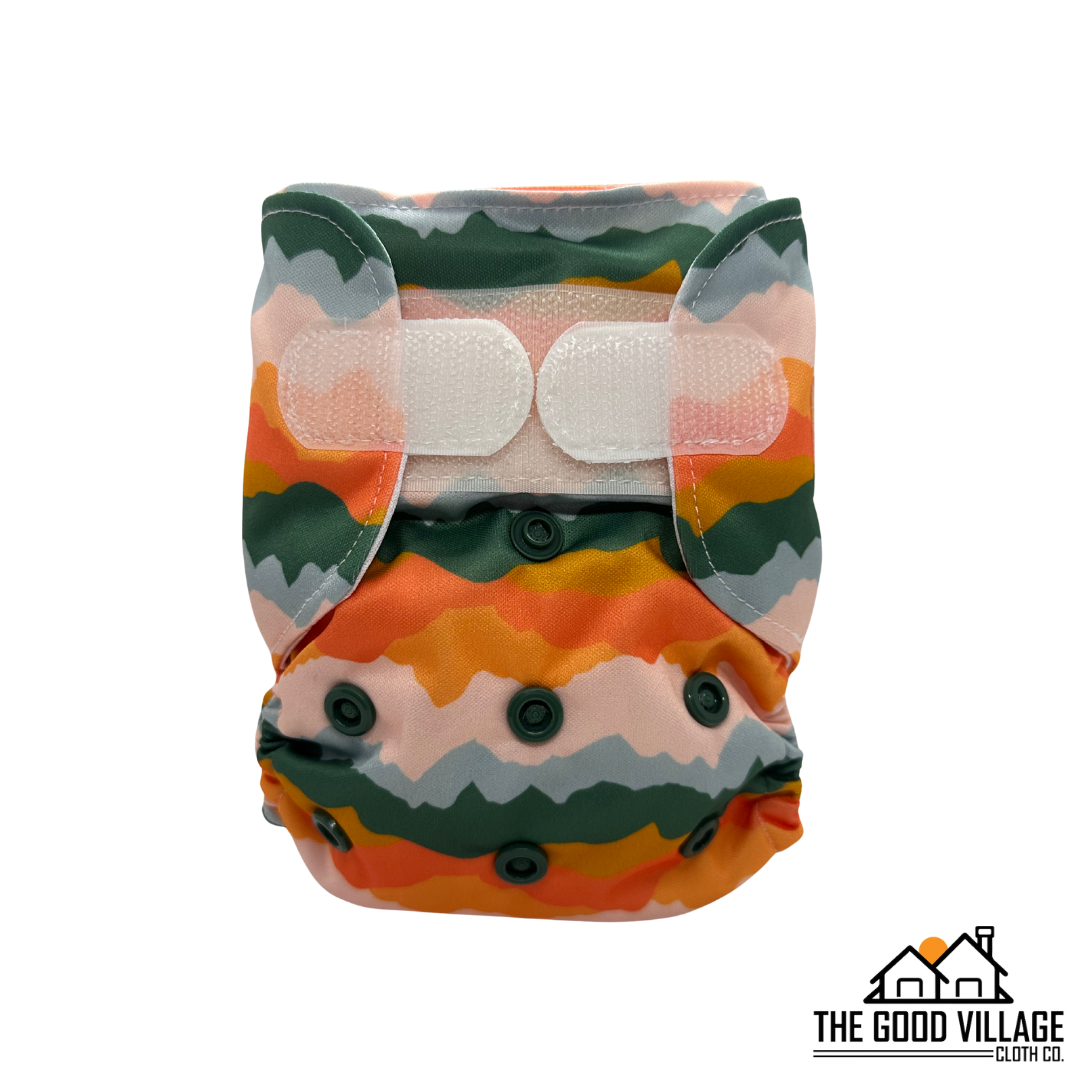 Newborn All-in-One Diaper | Sunset Peaks