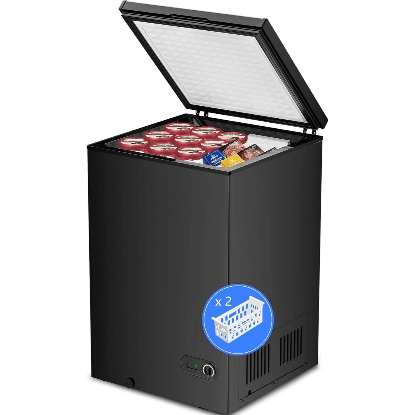 3.5 Cubic Feet Chest Freezer with 2 Removable Baskets D5897H