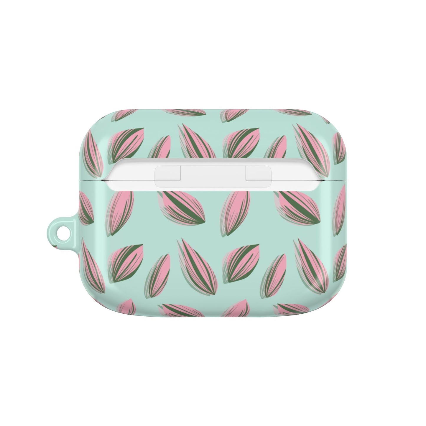 Tradescantia Nanouk Pattern Earbud Case – Slim Protective Cover With Carabiner