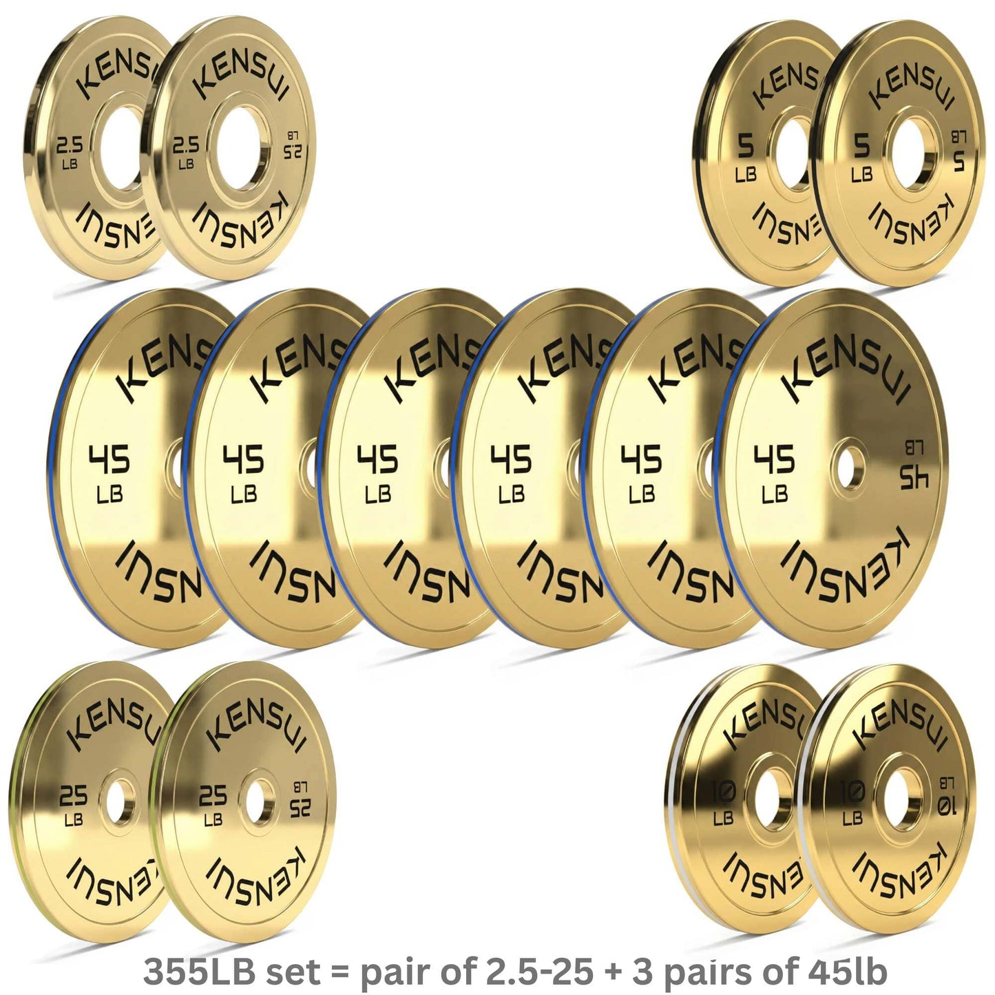 Calibrated Gold Weight Plates (LBS)