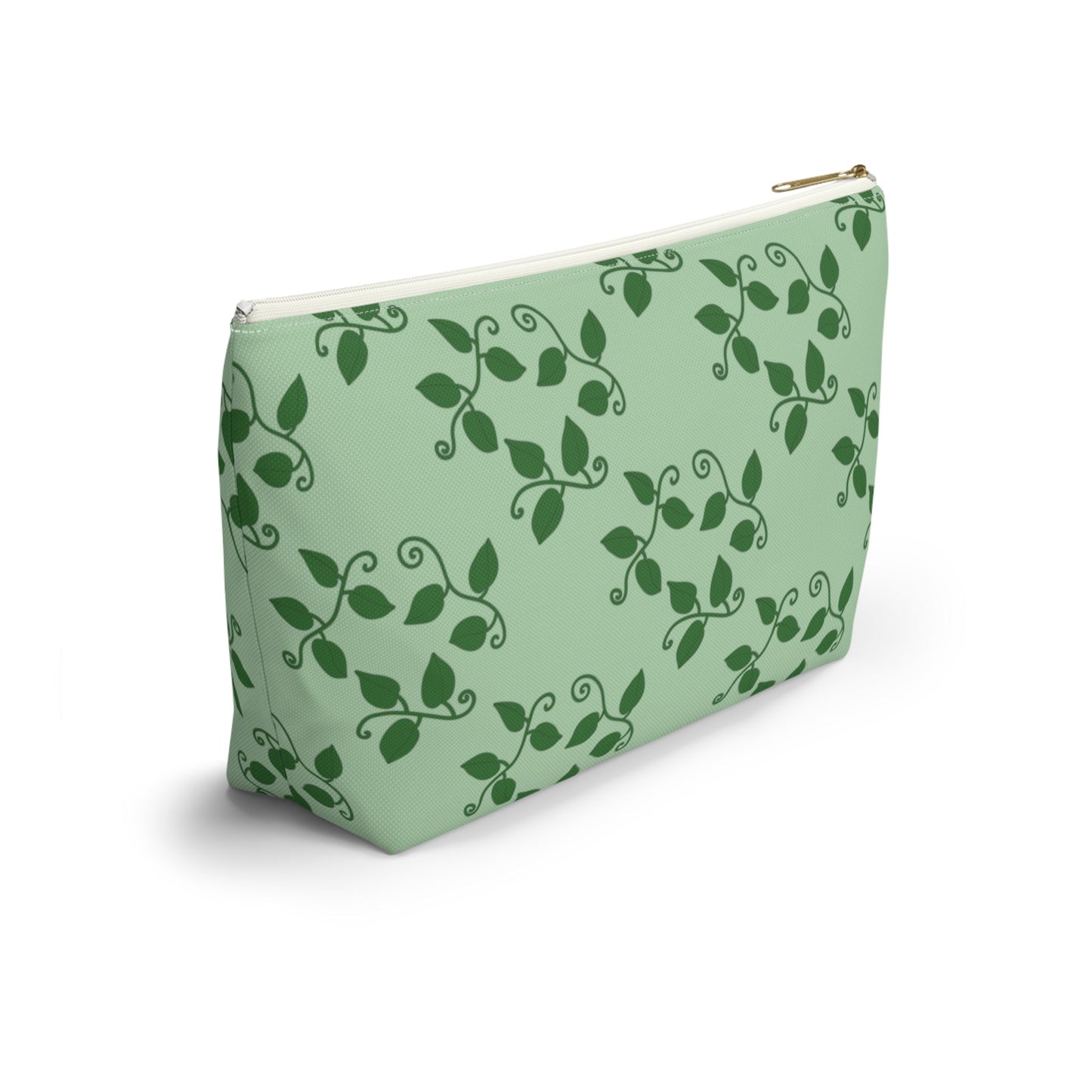 Pothos Pattern Accessory Pouch – Zippered Catch-All With T-Bottom