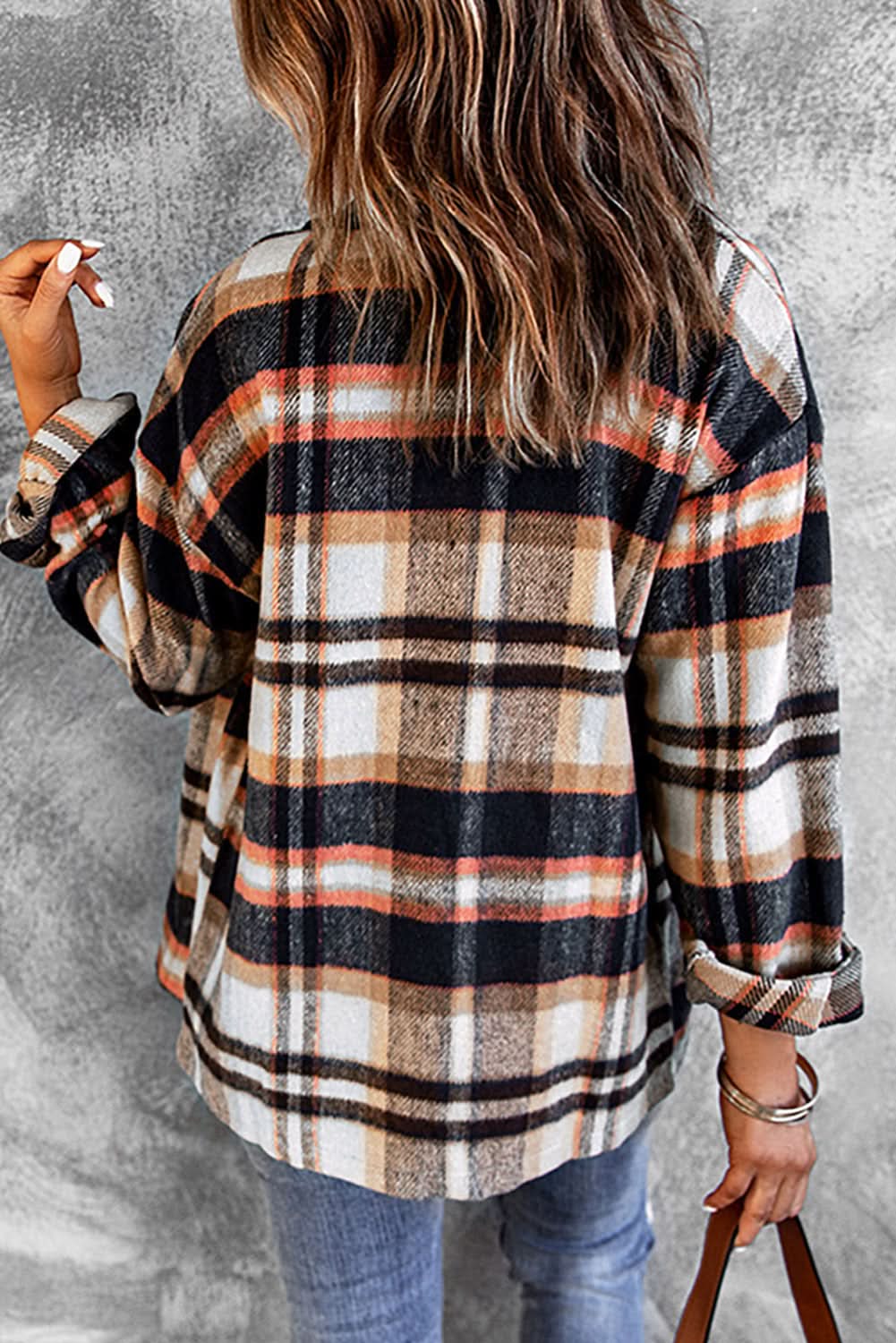 Multicolor Plaid Casual Button Up Flannel Shacket Anytime