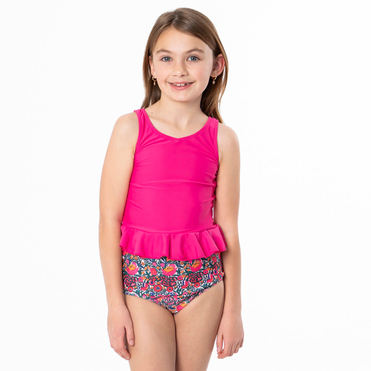 V Neck Peplum Tankini Top (Girls)